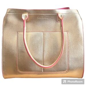 Lilly Pulitzer Santina Tote Gold Metallic